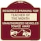 Signmission Reserved Parking for Teacher of the Month Unauthorized Vehicles Towed Away, A-DES-BU-1818-23073 A-DES-BU-1818-23073 - alternate 1